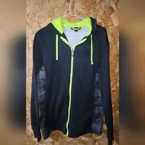 Under Armour Black Hoodie with Neon Lime Accents